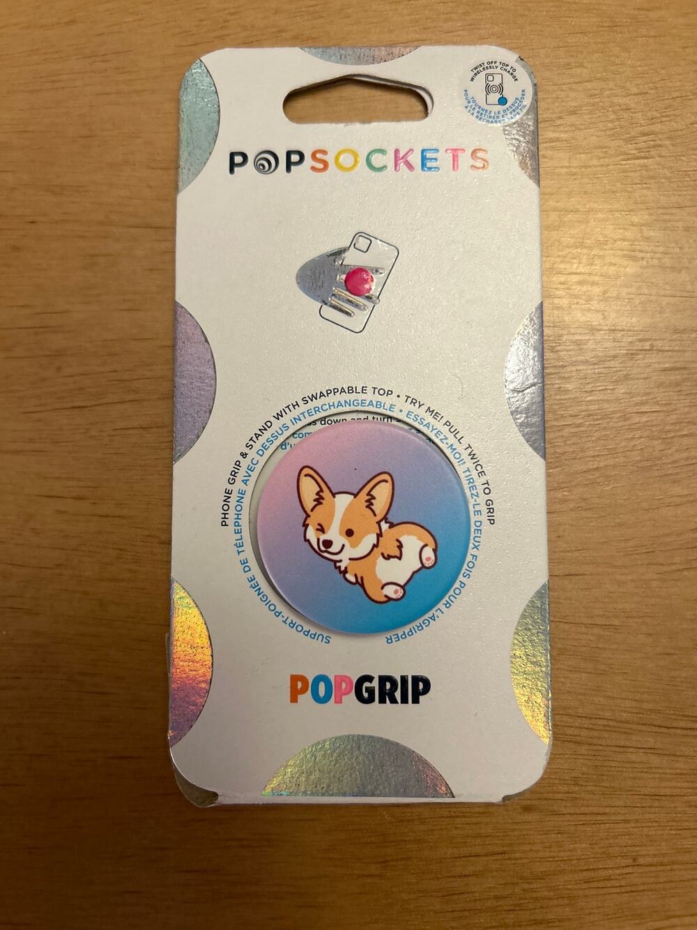 New Popsockets Swappable Top Phone Grip & Stand Cheeky Corgi